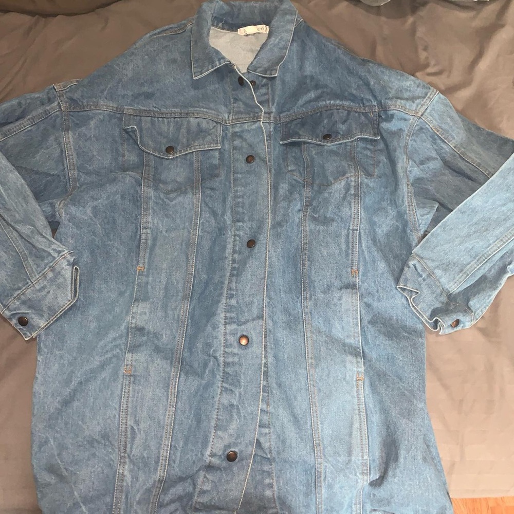 Oversized Korean denim shirt jacket